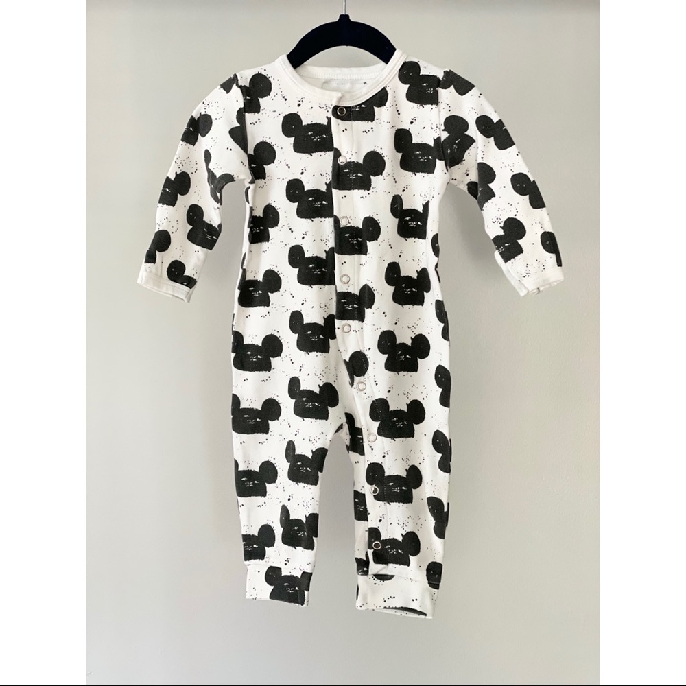 Modern Burlap Organic Coverall in Modern Mouse